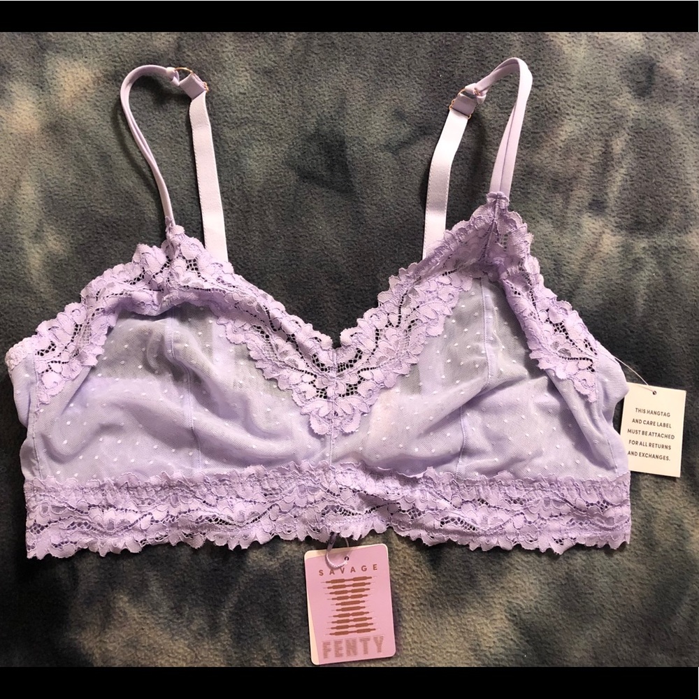 NWT Lavender Dotted Mesh Bralette
